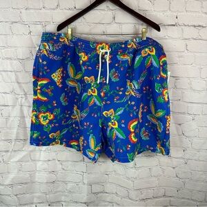 NWT polo ralph lauren Vibrant Blue tropical Floral Swim Shorts